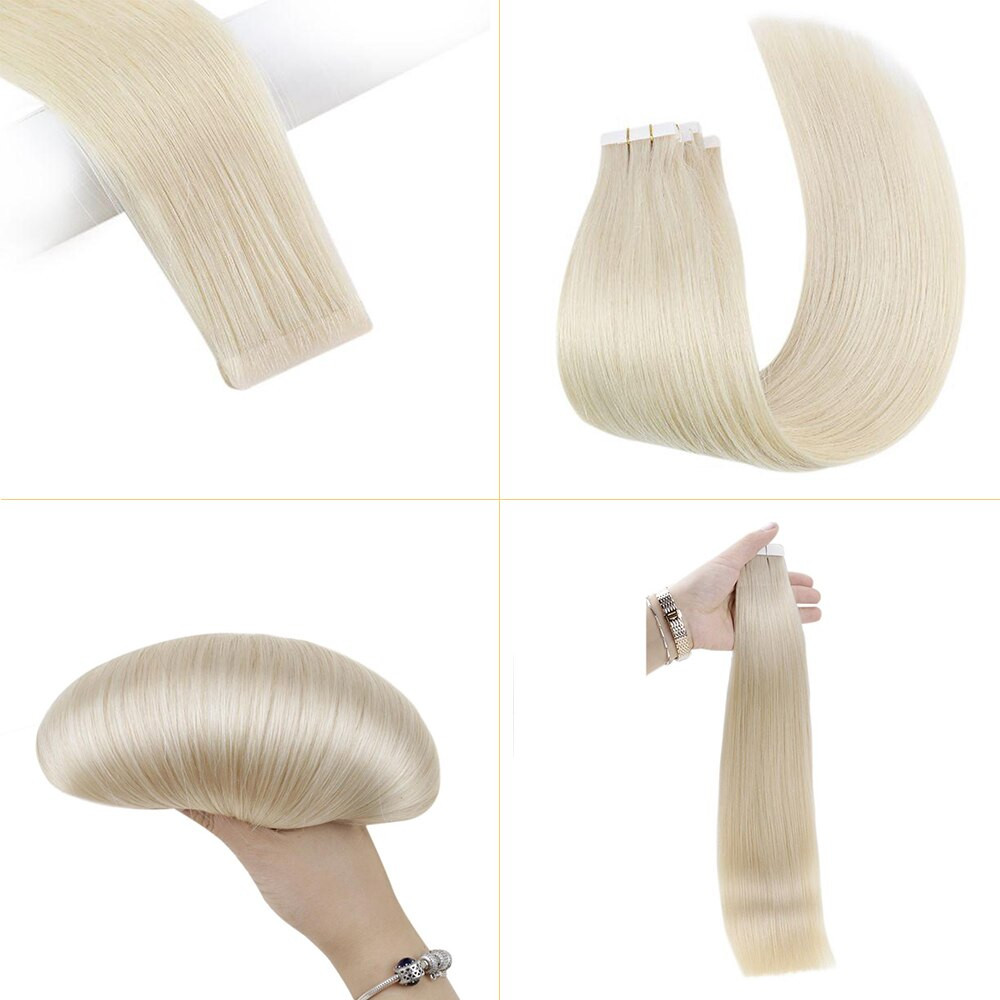 10 unsichtbare/ Cover Up Tape Extensions, europides Schnitthaar, glatt, 20 g, 55 cm - PremiumLine