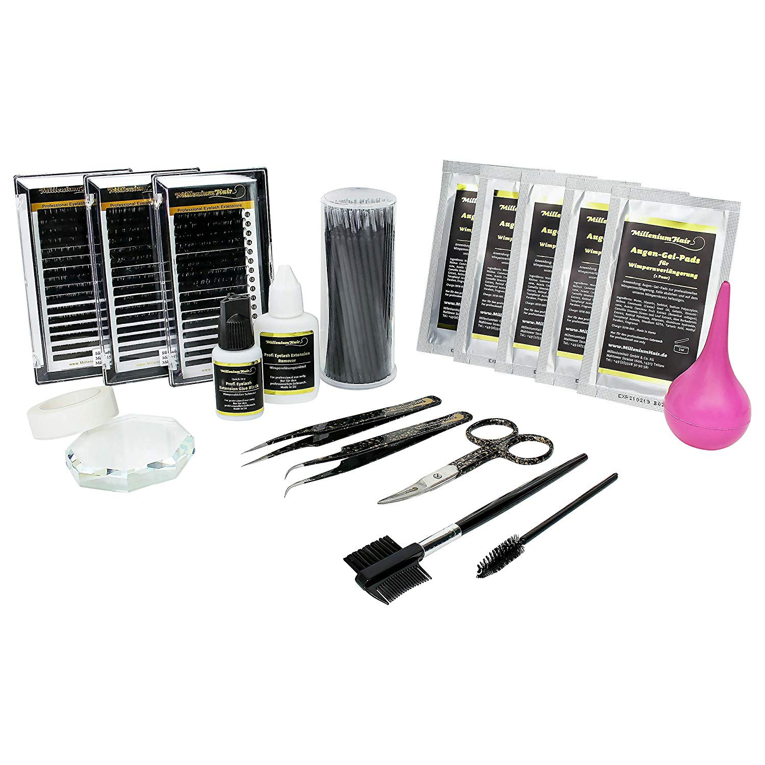 Profi-Set - Mink Lashes - Nerzwimpern - Wimpernverlängerung - D-Curl - 0,20 mm Stärke