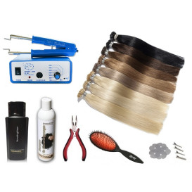Komplett-Set - 160 Strähnen - Wärmezange - glatt - 60 cm - Haarverlängerung
