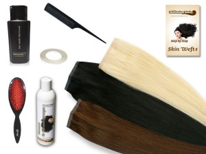 Komplett-Set - 2 Skin Wefts - glatt - 60 cm - Haarverlängerung